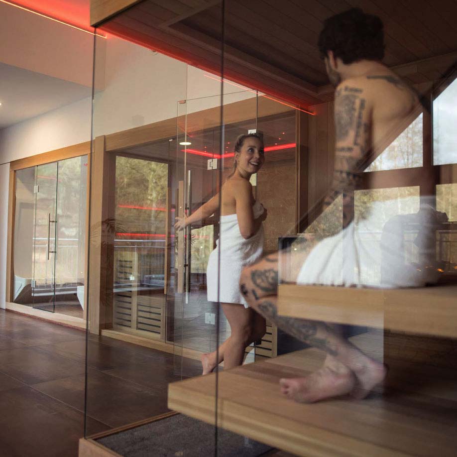 Navigationspunkt Saunawelt mit Panoramablick